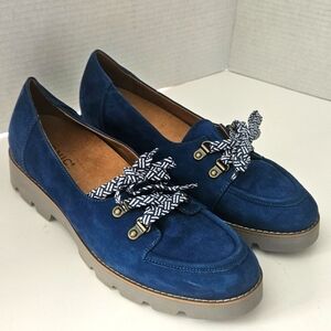 Vionic Womens Teagan Blue Suede Oxfod Loafer Size‎ 9